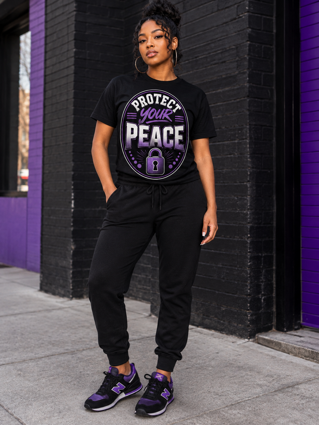 Protect Your Peace Graphic T-Shirt – Motivational Lock & Positive Mindset Tee